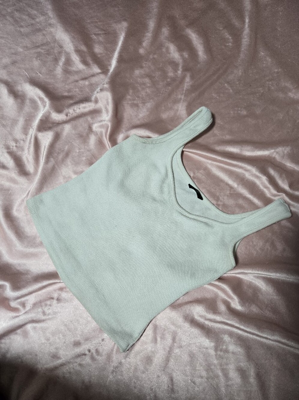 White Ribbed Tank Top